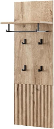 Appendiabiti da parete Eliza, Quercia vichinga, 43 x 120 cm, per montaggio a parete con più ganci per riporre