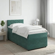 Letto box spring con materasso Verde Scuro 90 x 200 cm Velluto 3451610