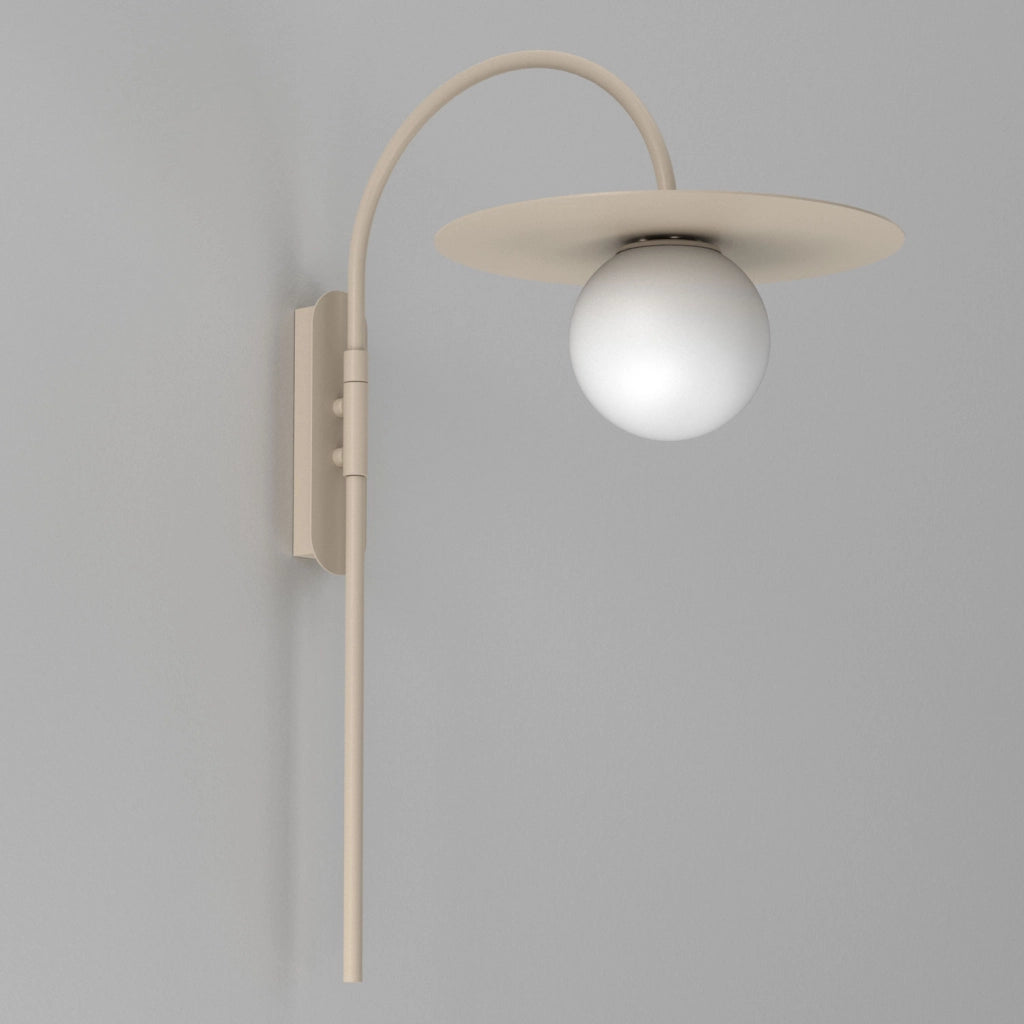 Applique decorativa Flat beige sfera bianca E27 Luminex