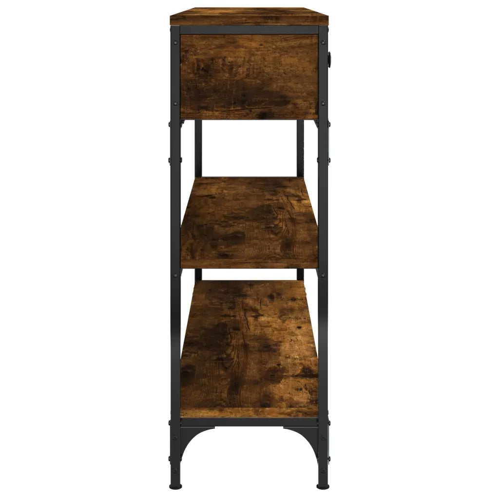 Tavolino Consolle | Tavolo d'Ingresso Rovere Fumo 100x25x75 cm Legno Multistrato