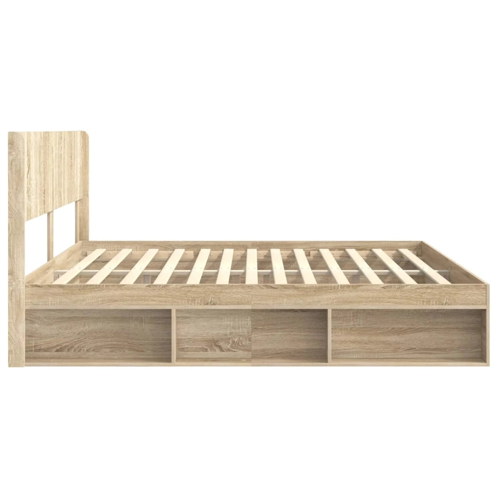 Struttura del letto con stoccaggio e testata 3 pcs-Giroletto con contenitore 502641