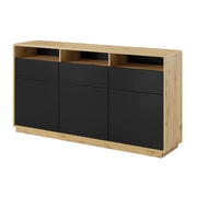 Buffet 180cm collezione VILLA. Colore quercia e nero. LED integrati.