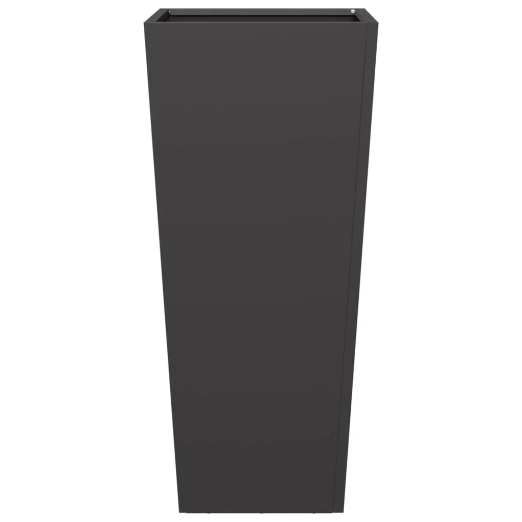 Fioriera rialzata per piante fiori terrazza giardino 35 x 35 x 75 cm acciaio nero 02_0037513