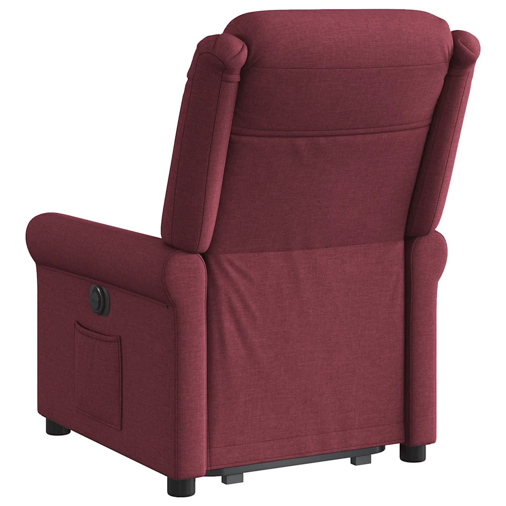 Poltrona Alzapersona Reclinabile Elettrica Rosso Vino Tessuto 3303337