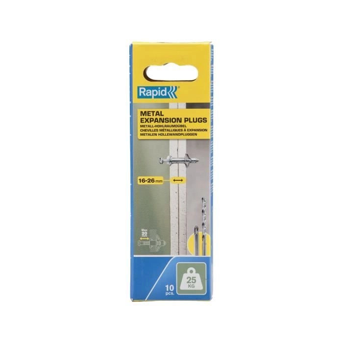 Blister da 10 pezzi. tasselli ad espansione metallici 8x46 viti m4x55 5001547 rapidi
