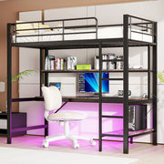 Letto mezzanino 90x200cm - Xylo - nero, USB, LED telecomando, EN747