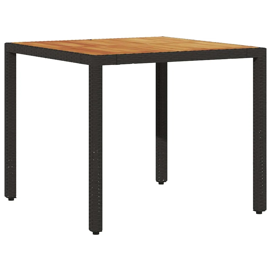 Set da Pranzo per Giardino 3 pcs Nero polyrattan 3334901