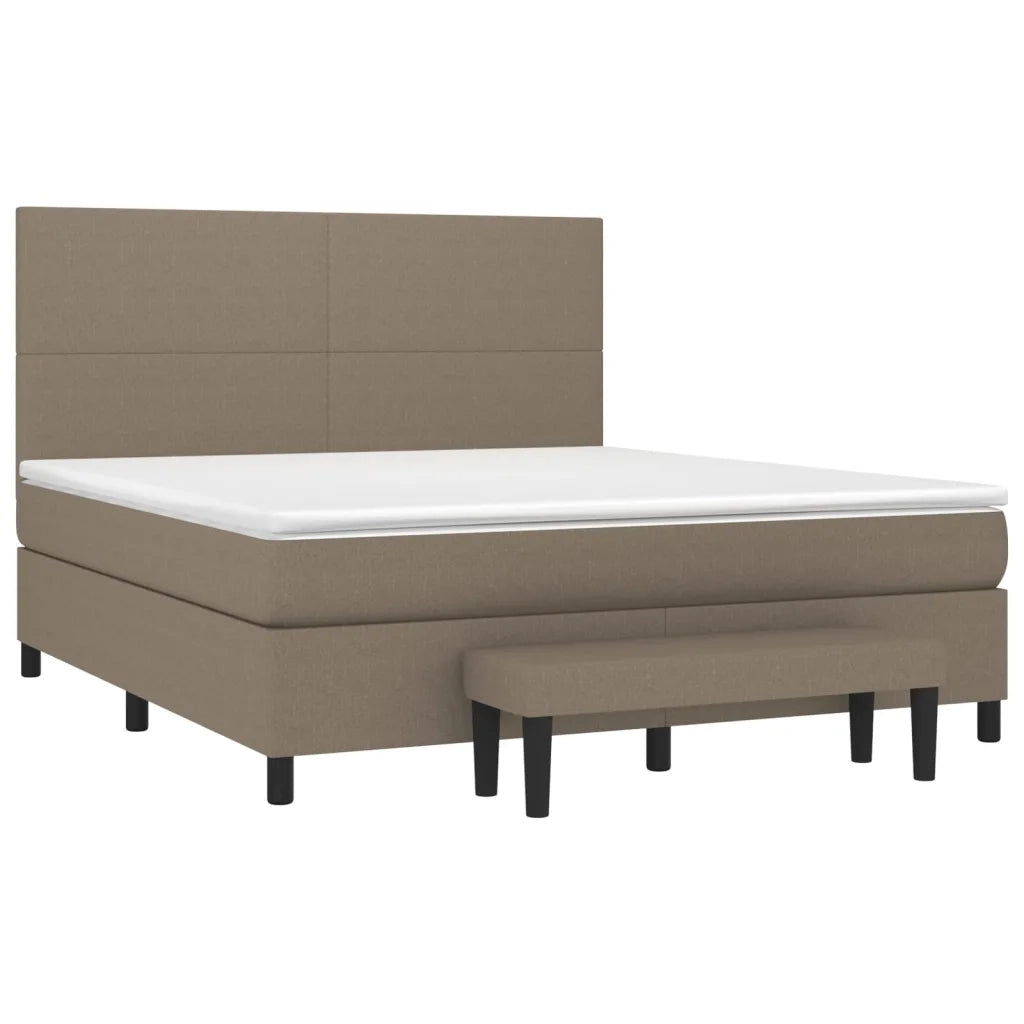 Giroletto a Molle con Materasso Tortora 180x200 cm in Tessuto 3136457