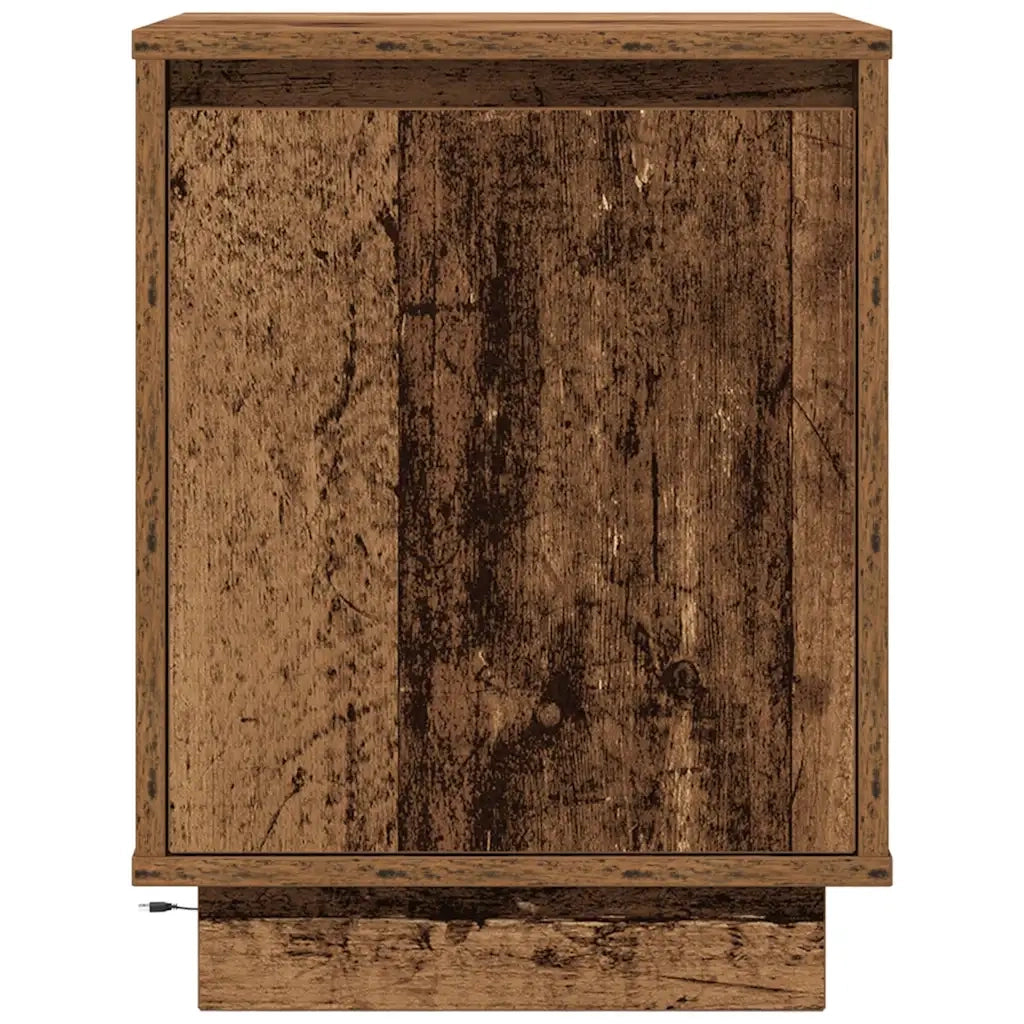 Comodini con Luci a LED 2 pz-Set di 2 Tavolino da notte Legno Antico 38x34x50 cm 745277