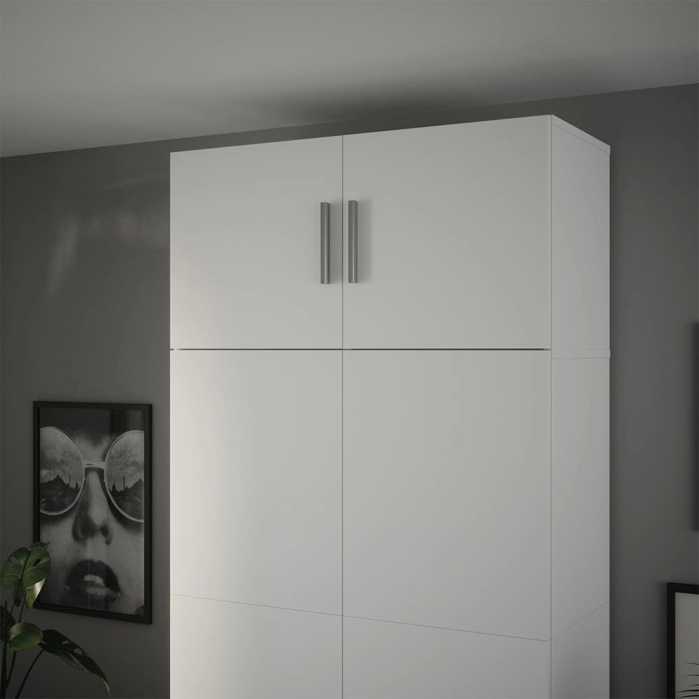 Modulo aggiuntivo Ingo, Bianco, 80 x 40 cm con 2 porte, adatto per l'ampliamento di armadi multifunzione