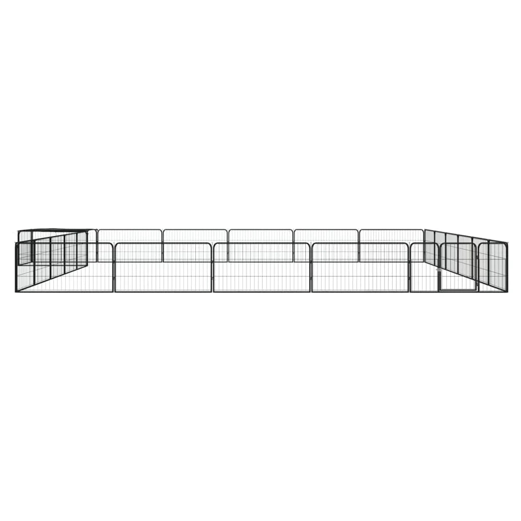 Recinto per cani con 24 pannelli 100 x 50 cm acciaio verniciato a polvere nero 02_0043621