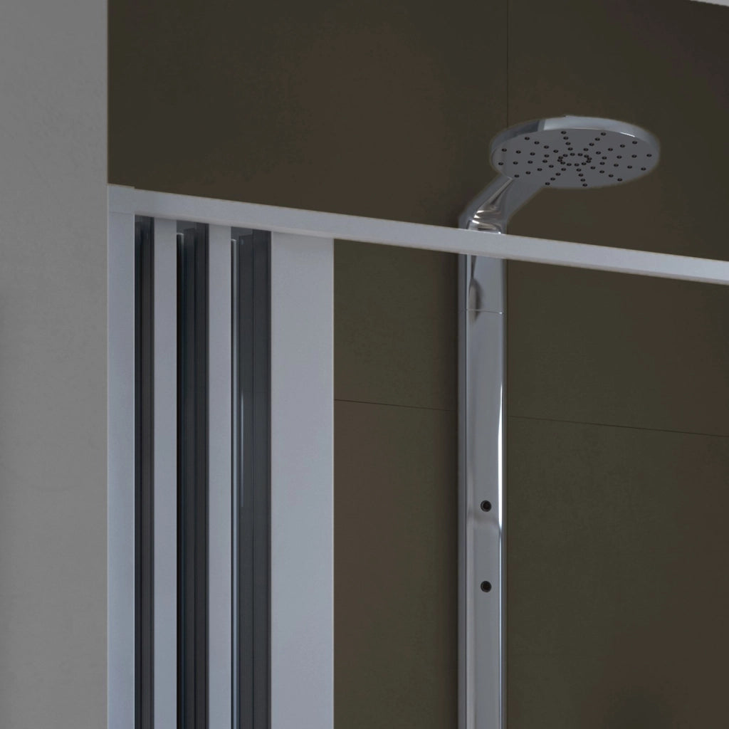 Porta Doccia in PVC 180CM H185 a soffietto con Apertura Centrale colore Bianco mod. Flex