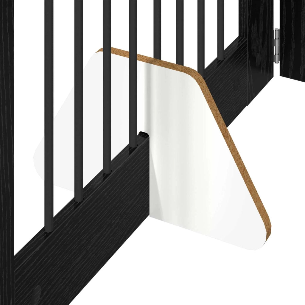 Cancello per cani con supporti 6 pz Rovere Nero 80 x 80 cm CFW3445528