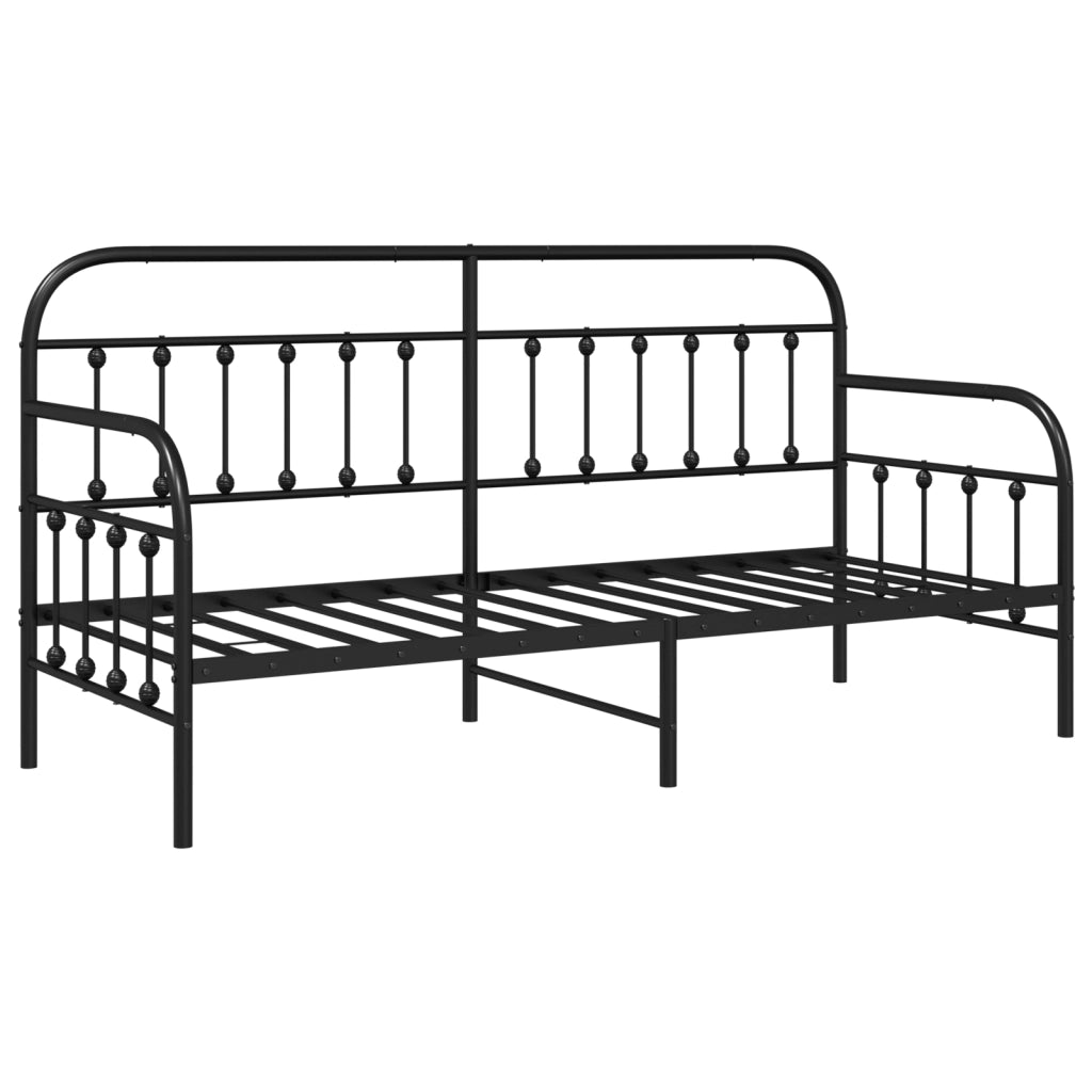 Telaio Letto Giorno Nero 80x200 cm Acciaio