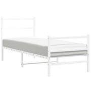 Giroletto con Testiera e Pediera-Struttura letto con testiera Metallo Bianco 80x200 cm