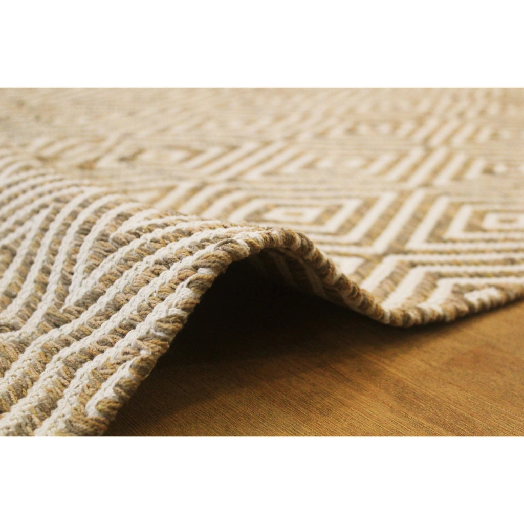 Tappeto a rombi Cocktail 300 in cotone beige e marrone