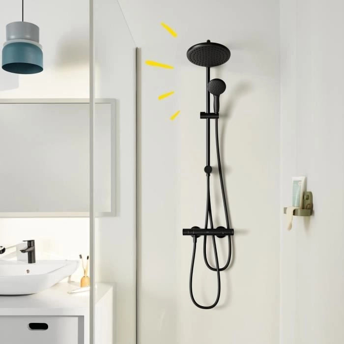 Colonna doccia con deviatore manuale - Risparmio idrico - GROHE Vitalio Start System 250 - Nero opaco - 266802431