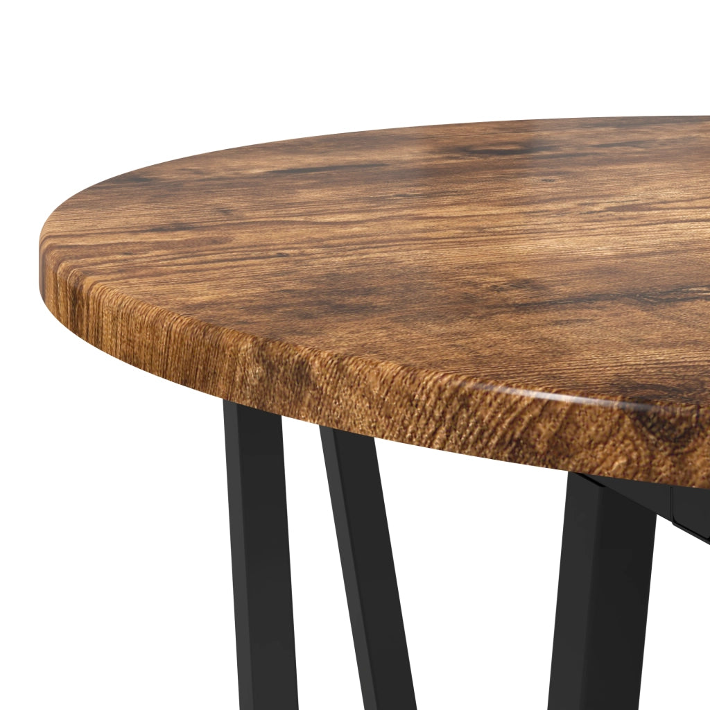 Tavolino 2 pz Rovere FumÃ¨ in Legno Ingegnerizzato e Metallo