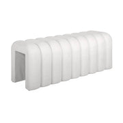 Panca, fine letto contemporaneo tessuto, bianco