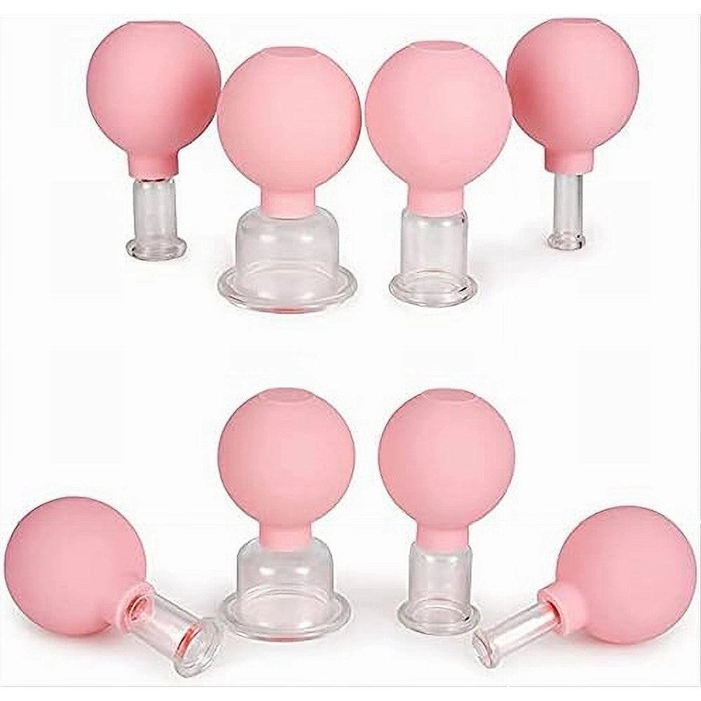 Trade Shop - Set Di 4 Coppette Per Massaggio Facciale Sfera In Silicone Massaggiatore Schiena -