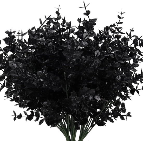 Decorazione elegante con fiori artificiali di eucalipto nero - 33 cm - 6 pezzi