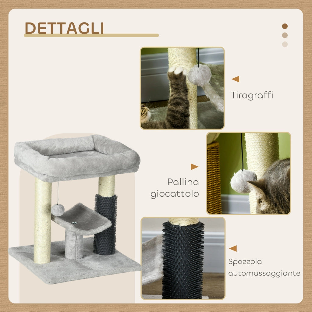 Albero Tiragraffi con Lettino ¨C ZephMum ¨C Grigio 40x40x48 cm