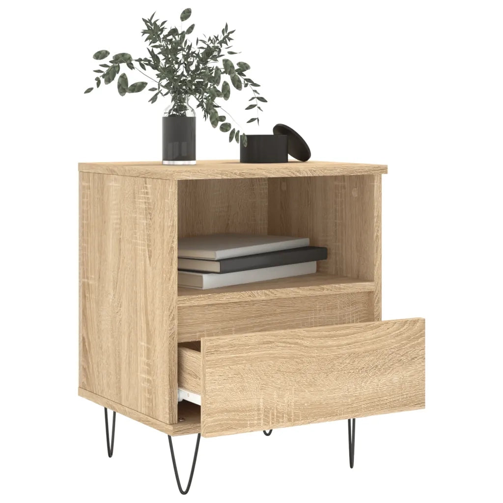 Comodino Rovere Sonoma 40x35x50 cm in Legno Multistrato 830626