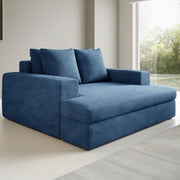 Comazzo, Divano Fisso 2 Posti Cuscini Sfoderabili, 162x167x86h cm blu