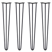 4 Gambe per Tavolo a Forcina SkiSki Legs 71cm Acciaio Nero 3 Rebbi 10mm