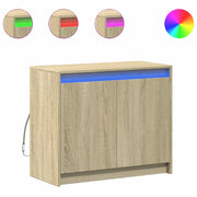 Credenza | Madia | Buffet da pranzo | Armadio da pranzo con LED Rovere Sonoma 72x34x61 cm in Legno Multistrato