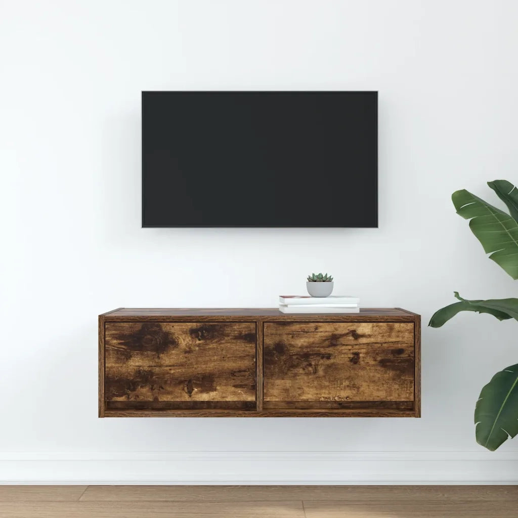 Mobile Porta TV Rovere Fumo 80x31x25,5 cm in Legno Multistrato 861516
