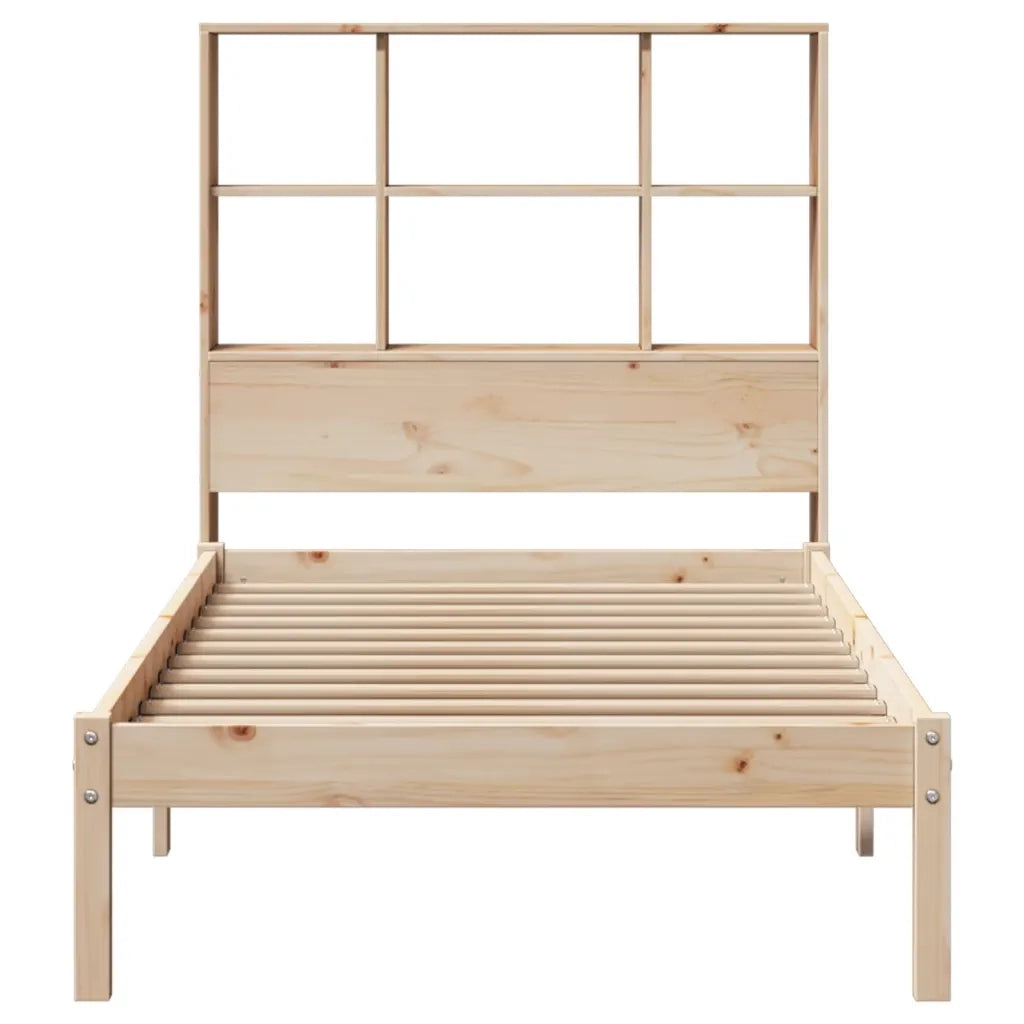 Letto Libreria senza Materasso 90x200 cm Legno Massello Pino