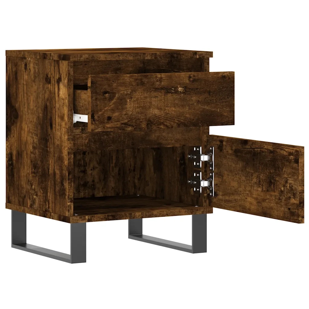 Comodino-Tavolino da notte Rovere Fumo 40x35x50 cm in Legno Multistrato 489376