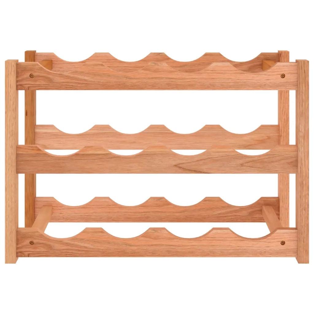 Portabottiglie per 12 Bottiglie in Legno Massello di Noce 350360