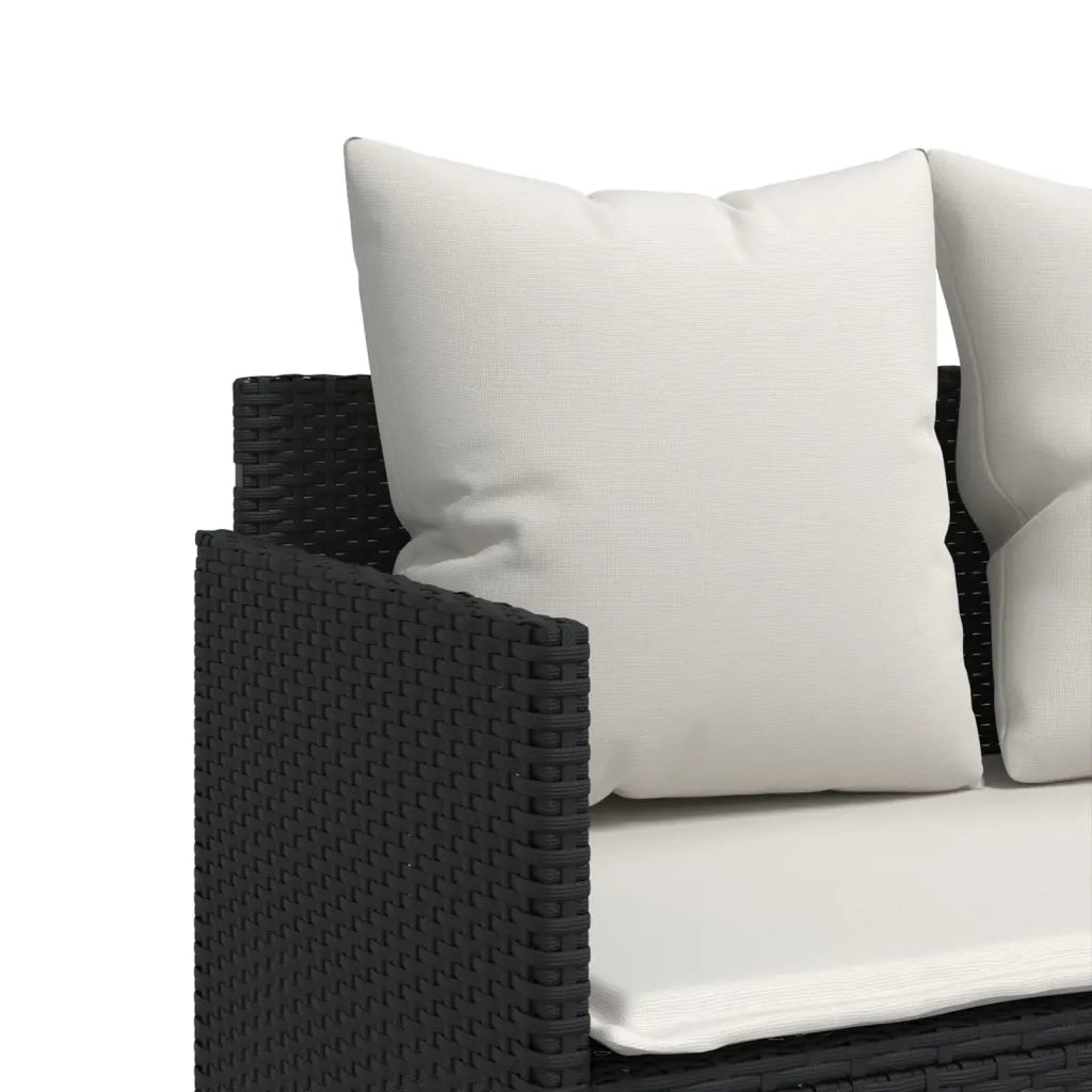 Set Divani da Giardino 5 pz | Set Salotto da Giardino con Cuscini in Polyrattan Nero