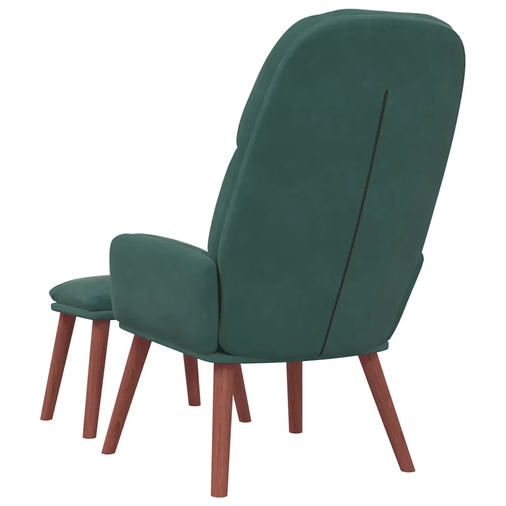 Poltrona Relax con Poggiapiedi Verde Scuro in Velluto 3315118