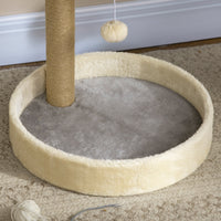 Albero Tiragraffi per Gatti con Lettini 41x41x44 cm In Corda in Juta e Peluche Grigio e Beige