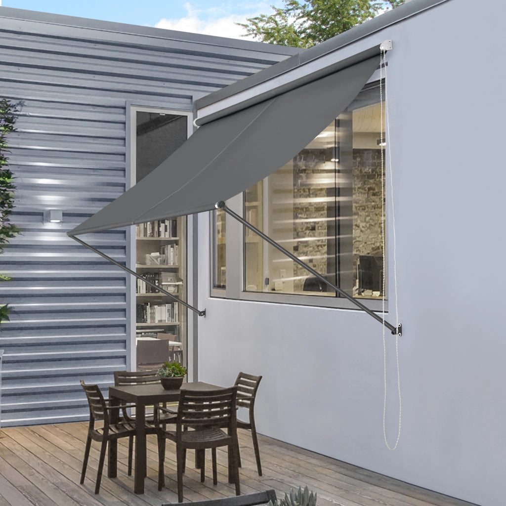 Tenda da Sole per Balcone e Finestre Parasole da Parete 300x120 cm Grigio pro.tec
