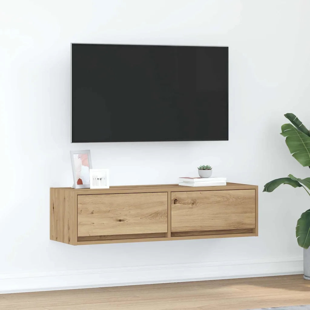 Mobile TV con cassetto rovere artigianale 100 x 31 x 25,5 cm 861534