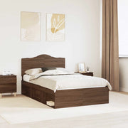 Struttura del letto Rovere Marrone 120 x 190 cm Pino massello