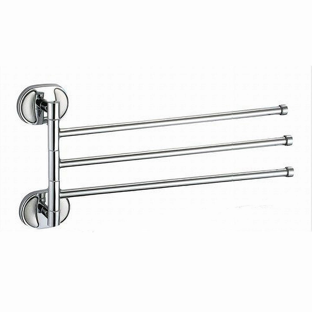 Trade Shop - Porta Asciugamani 3 Bracci Fissaggio A Parete Bagno Acciaio Cromato Oval 52003 -