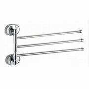 Trade Shop - Porta Asciugamani 3 Bracci Fissaggio A Parete Bagno Acciaio Cromato Oval 52003 -