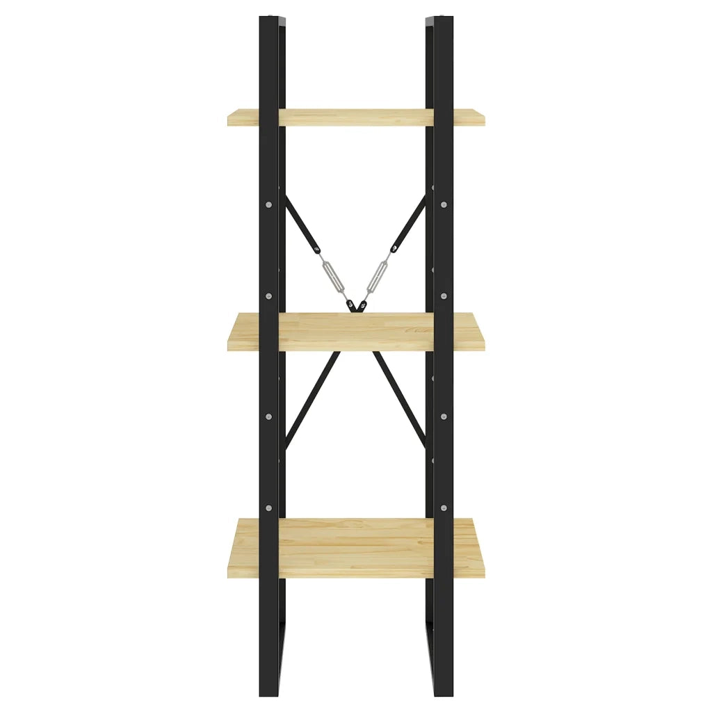 Libreria a 3 Ripiani-Scaffale per Libri-Mobile di Stoccaggio 40x30x105 cm in Legno Massello di Pino