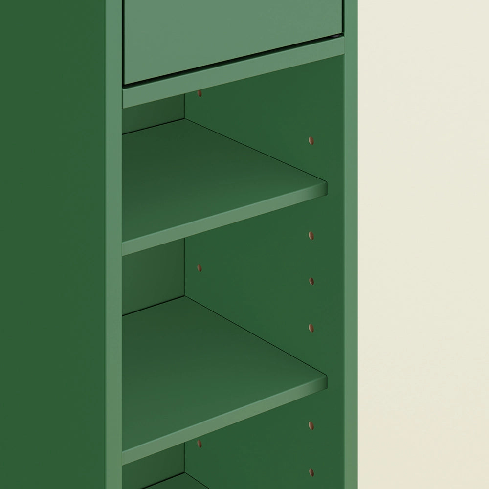 SoBuy Mobile Bagno Stretta – Colonna Bagno Idrorepellente, Alto con Ripiani Regolabili e Cassetto – Armadietto Salvaspazio, MDF Verde Scuro, 20x180x20cm, BZR34-II-SY