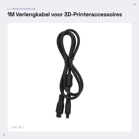 Cavo di estensione 1M a 4 poli - Adatto per A1/A1 Mini - Accessori per stampante 3D - Con anello magnetico - Progettazione duratura - Cavo