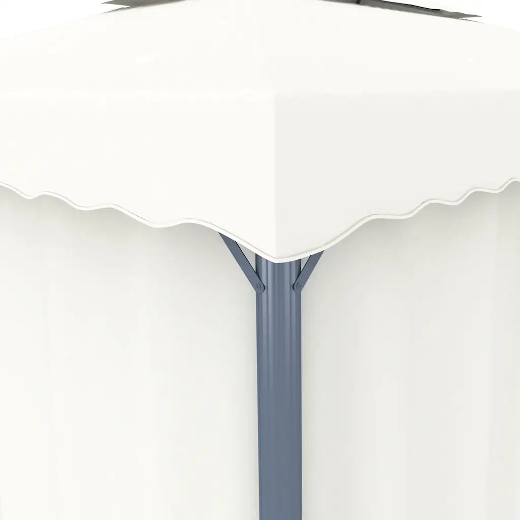 Gazebo con Tende e Stringa di Luci LED 3x3 m Bianco Crema 3070345