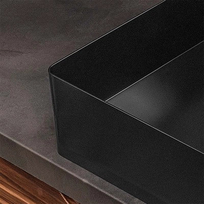 Lavabo da appoggio rettangolare 58x38 cm in acciaio inox nero opaco  Goya
