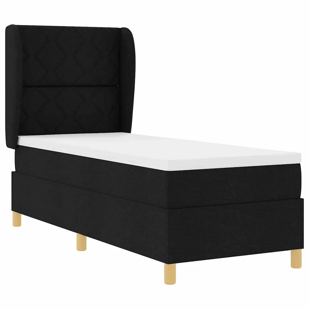 Letto a molle con materasso Nero 200 x 80 cm Tessuto 3340783