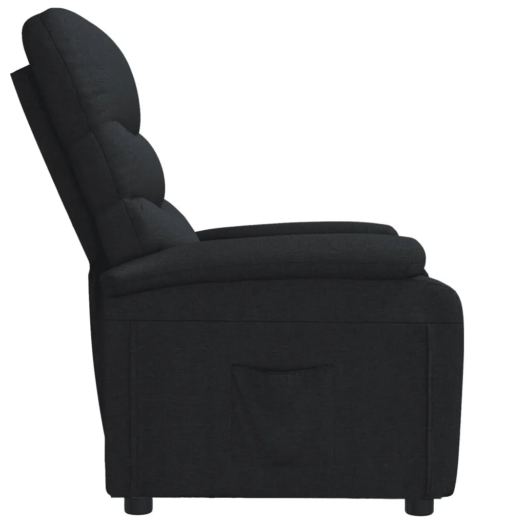 Poltrona Reclinabile in Tessuto Nero 344892