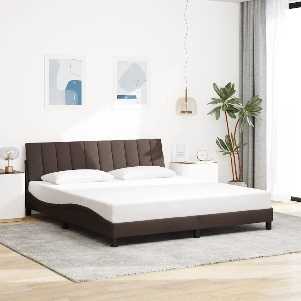 Giroletto senza Materasso Hanko Marrone Scuro 180x200 cm Tessuto 3310408